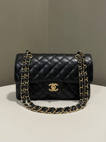 Chanel Classic Quilted Small Double Flap Black Caviar