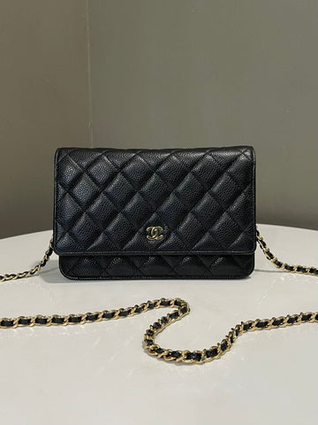 Chanel Classic Quilted Wallet On Chain Black Caviar