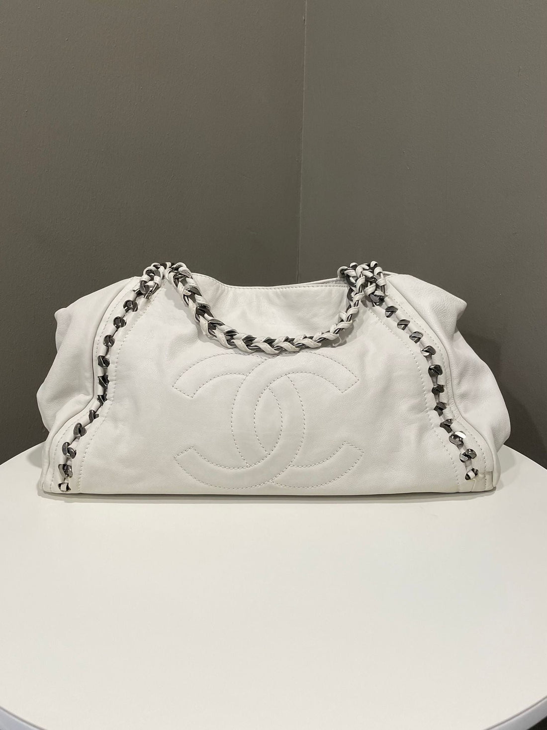 Chanel Coco East West Modern Chain Tote Ivory Calfskin