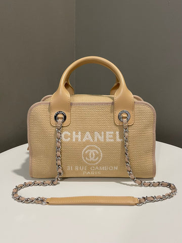 Chanel Deauville Bowling Bag Dark Beige