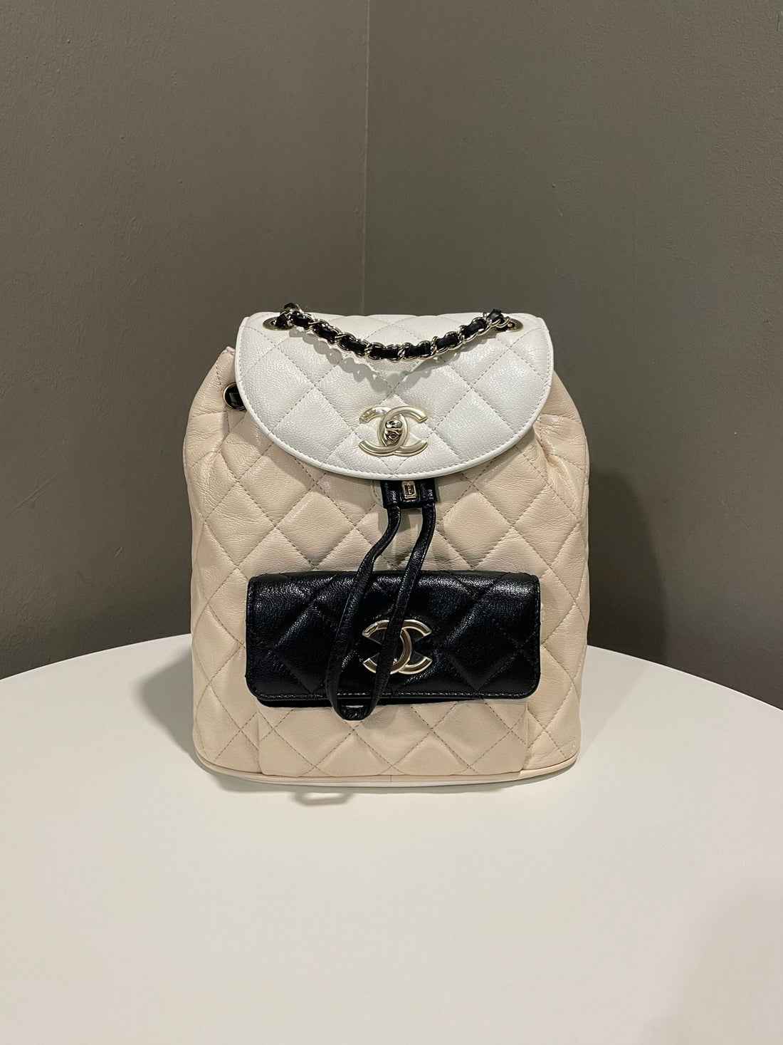 Chanel Duma Backpack Ivory/ Beige/ Black