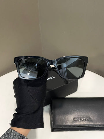 Chanel Letter Logo Sunglasses  Black / Pink
