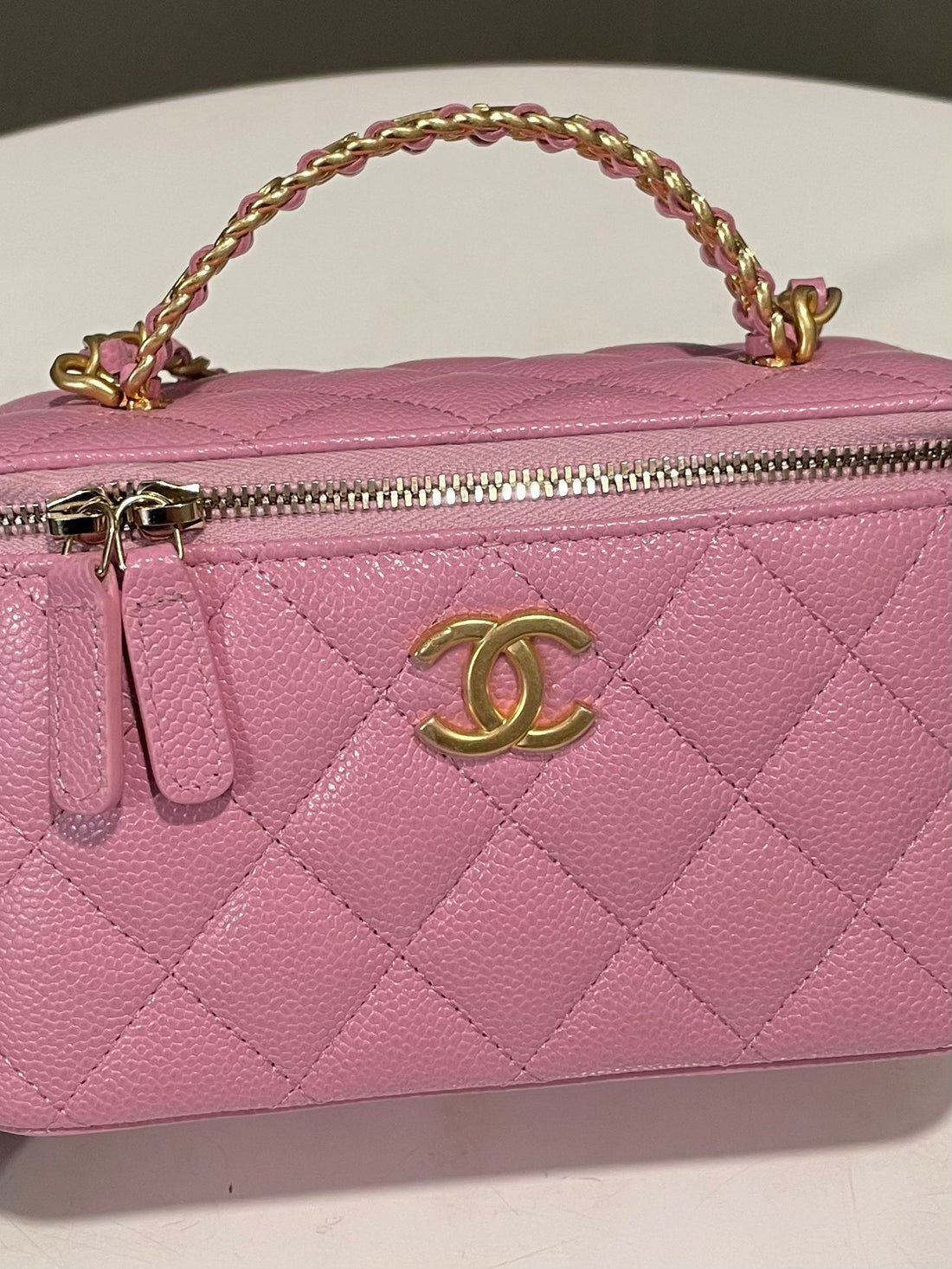 Chanel Letter Top Handle Vanity Mauve Pink Caviar