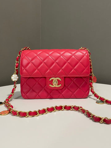 Chanel Lucky Charm Mini Square Bag Red