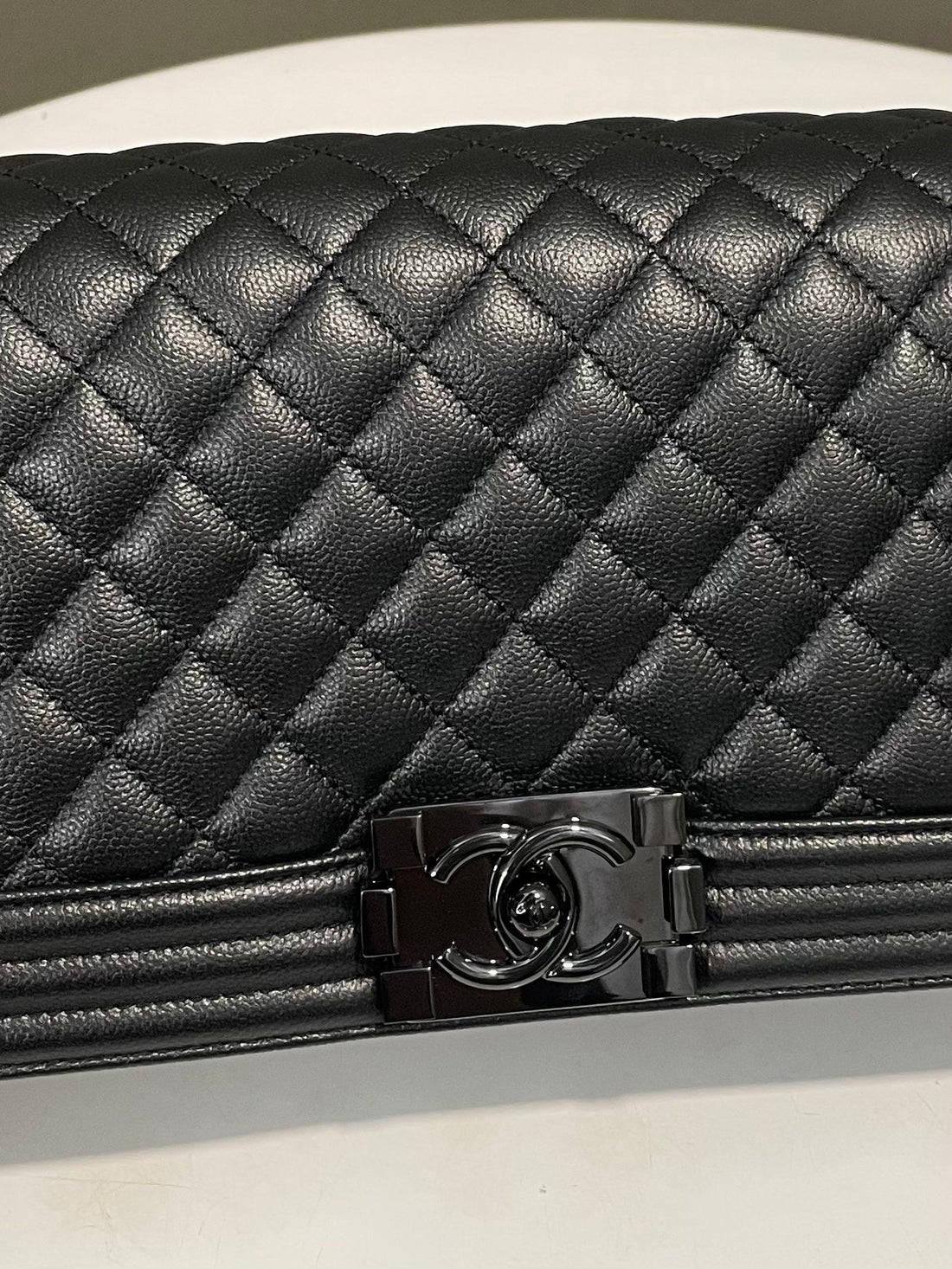 Chanel Old Medium Boy Bag So Black Black