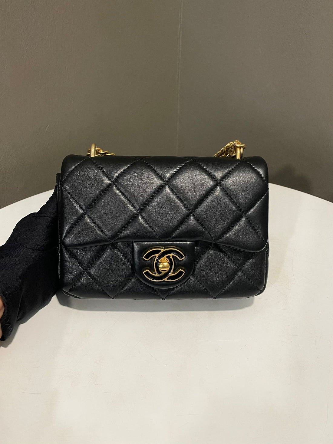 Chanel Pending Cc Flap Bag Black Lambskin