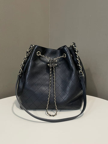 Chanel Quilted CC Bucket Bag Black