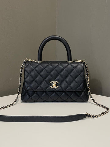 Chanel Quilted Coco Handle Black Caviar
