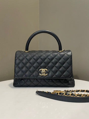 Chanel Quilted Coco Handle Black Caviar