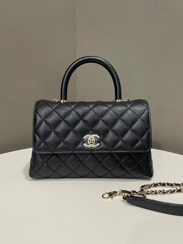 Chanel Quilted Coco Handle Black Caviar