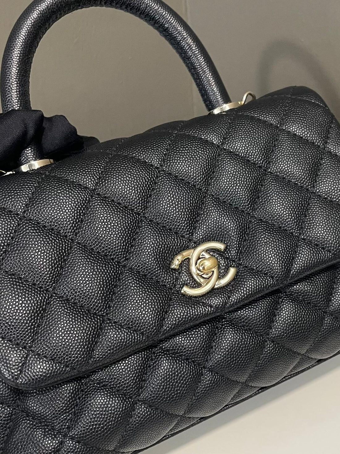 Chanel Quilted Coco Handle Black Caviar