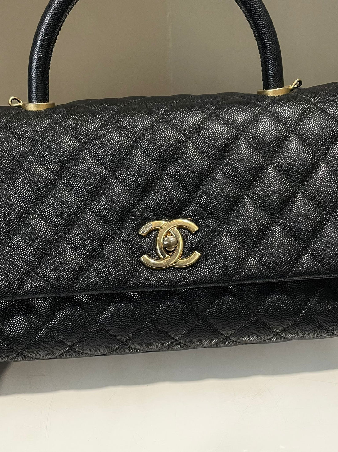 Chanel Quilted Coco Handle Black Caviar