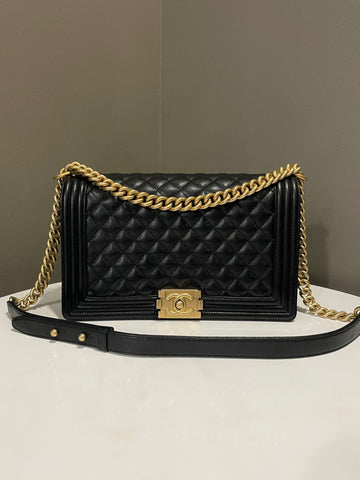 Chanel Quilted New Medium Boy Black Caviar