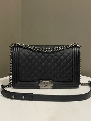 Chanel Quilted New Medium Boy Black Caviar