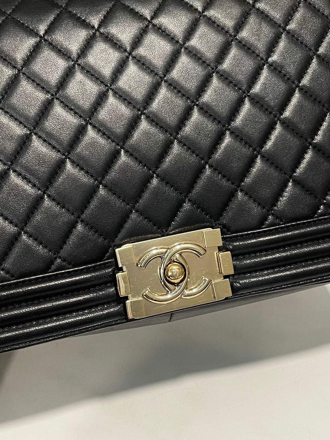 Chanel Quilted New Medium Boy Black Lambskin