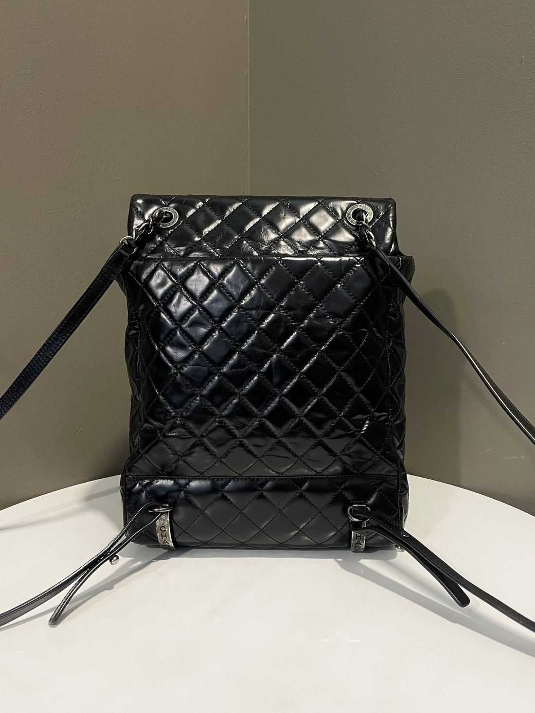 Chanel Quilted Salzburg Cc Backpack Black Glazed Calfskin