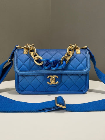 Chanel Quilted Sunset On The Sea Flap Blue Ombre Caviar