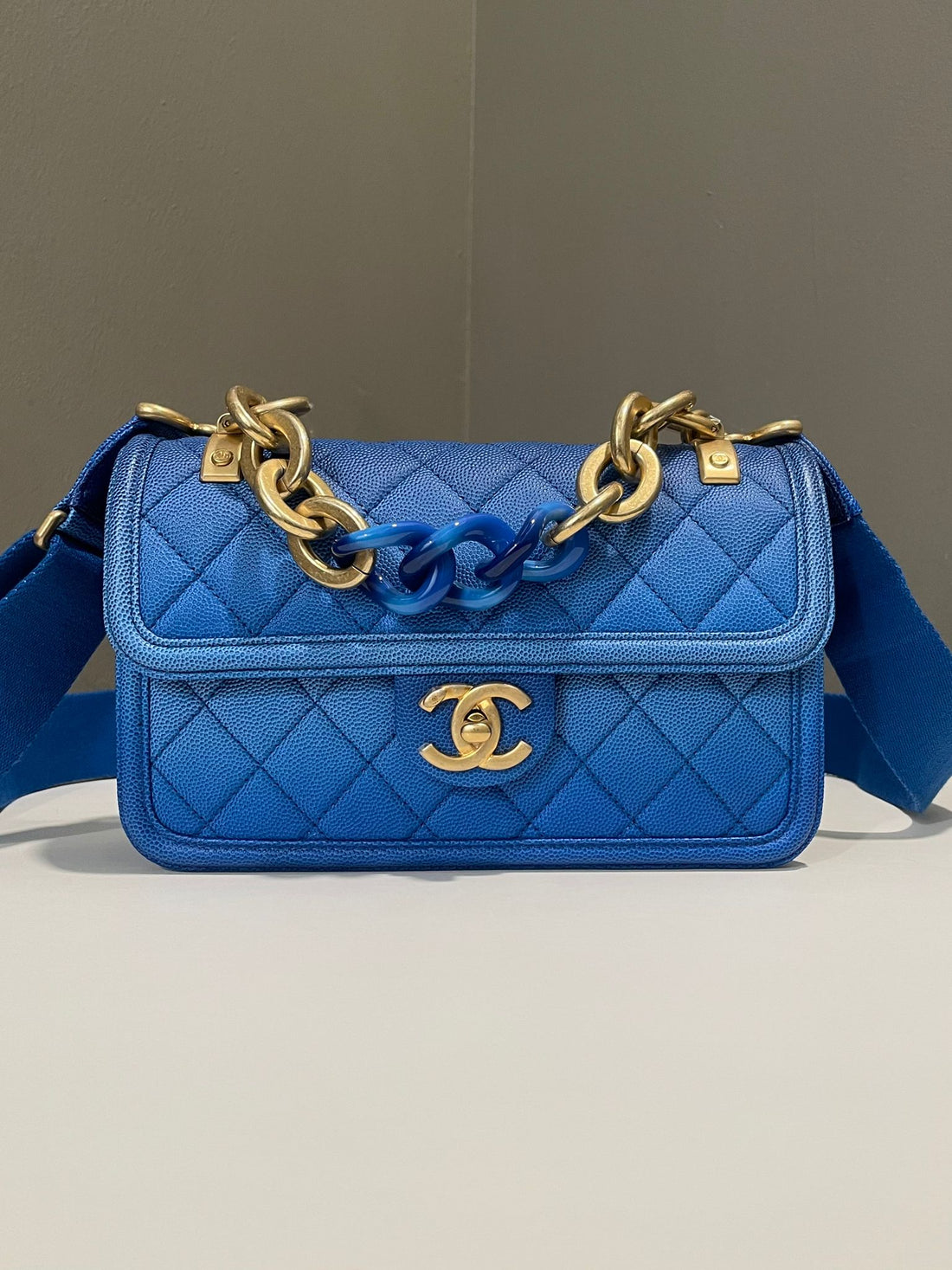 Chanel Quilted Sunset On The Sea Flap Blue Ombre Caviar