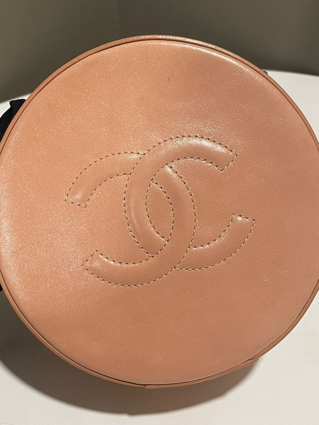 Chanel Round Clutch with Chain Beige