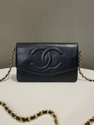 Chanel Timeless CC Wallet on Chain Black Caviar