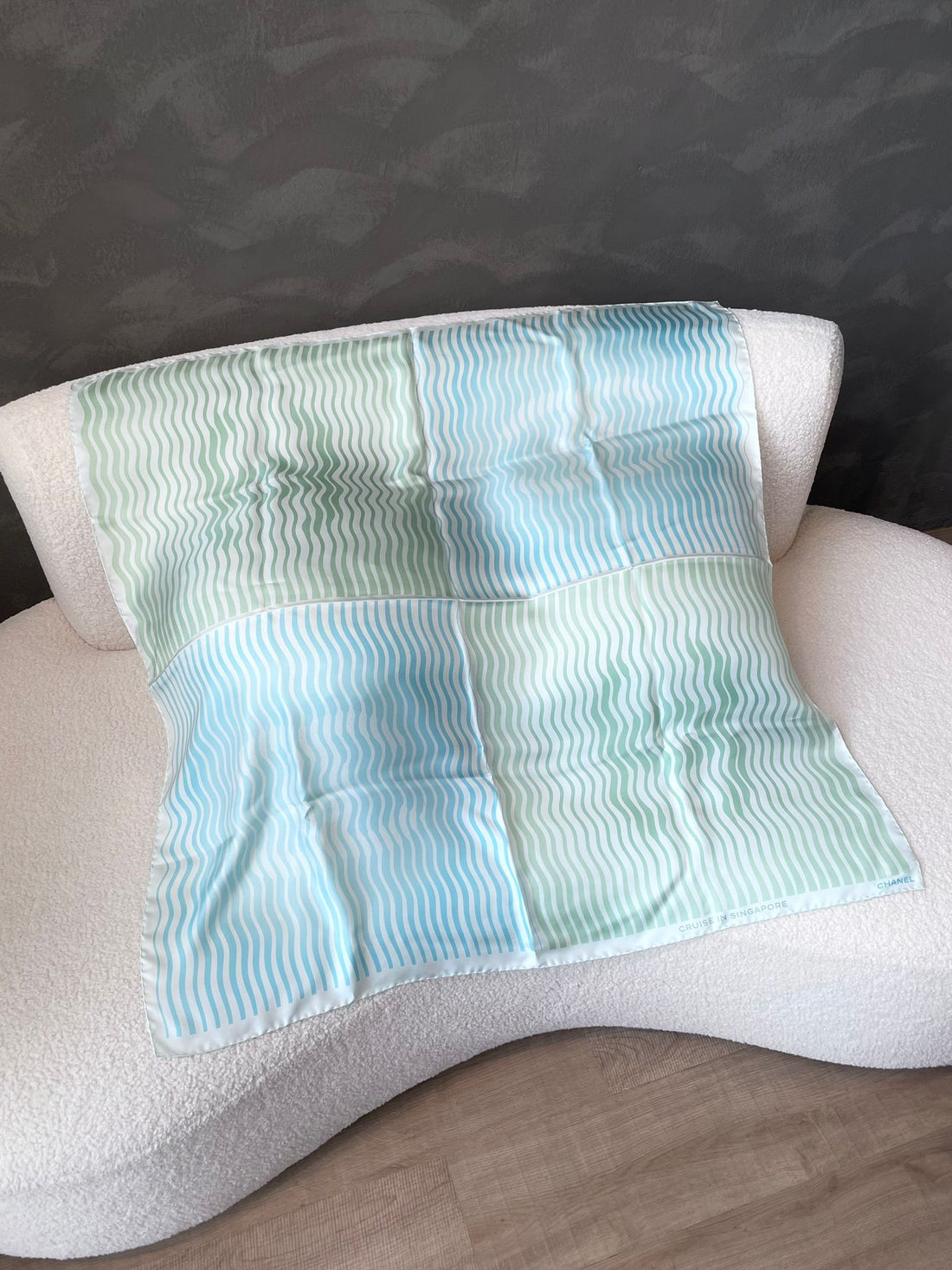 Chanel VIP Scarf 90 Blue/ Green