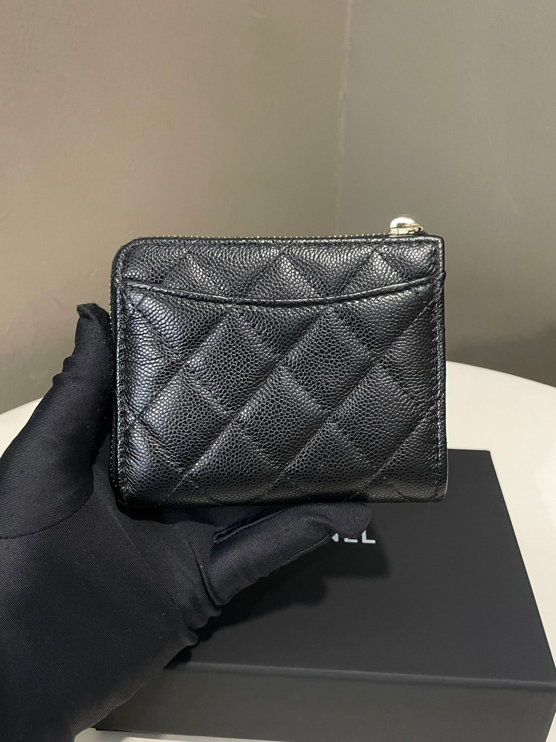 Chanel Zipped Coin Purse Wallet Black Caviar