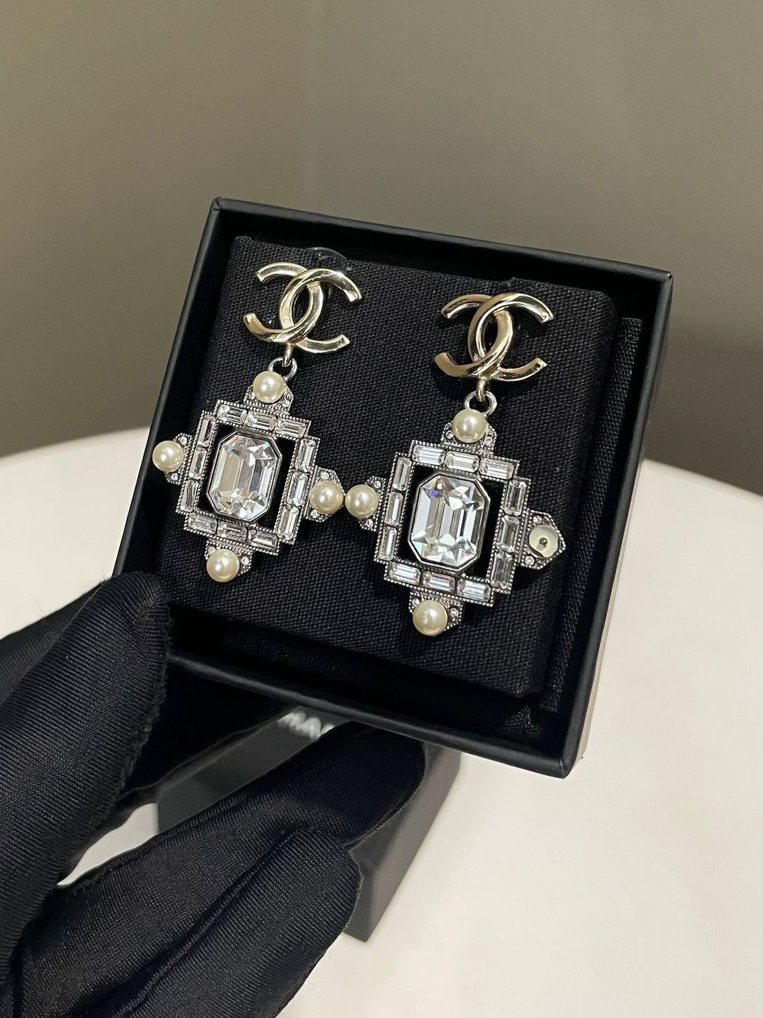 Chanel 20P Dangling Gothic Crystal Earrings