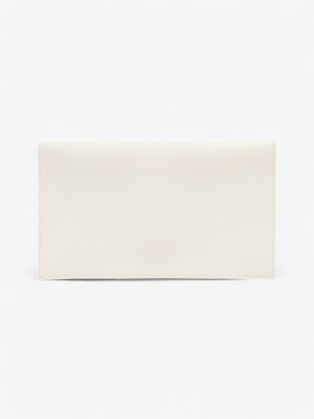 Saint Laurent Uptown Clutch Blanc   Grained Leather