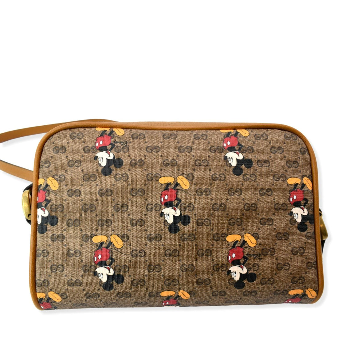 GUCCI x Disney Mickey Mo  GG Supreme Coated Canvas Crossbody Bag Brown 602536