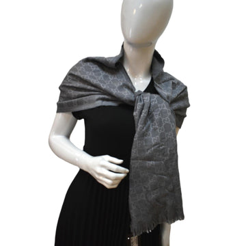 GUCCI Wool Scarf Light Grey