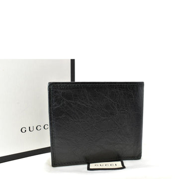 GUCCI Interlocking G Bi-Fold Calfskin Leather Wallet Black 575985