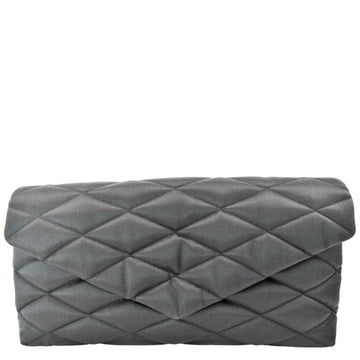YVES SAINT LAURENT Sade Large Satin Clutch Black