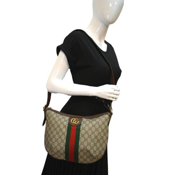 GUCCI Ophidia Small GG Supreme Canvas Shoulder Bag Beige 598125