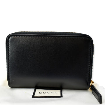 GUCCI Logo Leather Zip Around  Case Wallet Black 547597