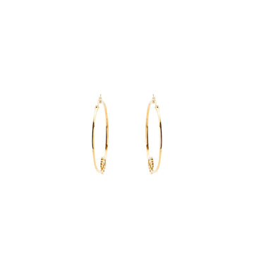 Gucci GG Logo Large Running Hoop Earrings 18K Yellow Gold/Diamonds