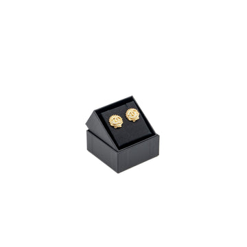 Chanel Shell & CC Logo Earrings Multicolour Crystal Gold Tone