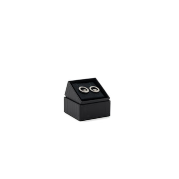 Chanel Round CC Logo Earrings Crystal