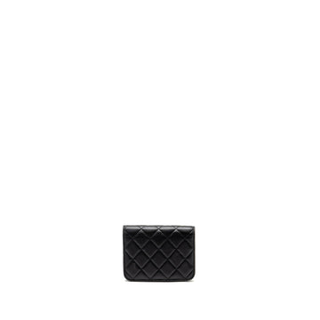 Chanel Zirconium Flap Clutch/ Holder with Chain Lambskin Black