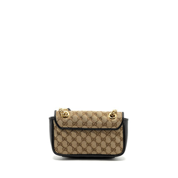 Gucci mini GG marmont bag GG canvas / leather beige/ black