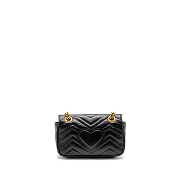 Gucci Mini GG Marmont Shoulder Bag Calfskin Black