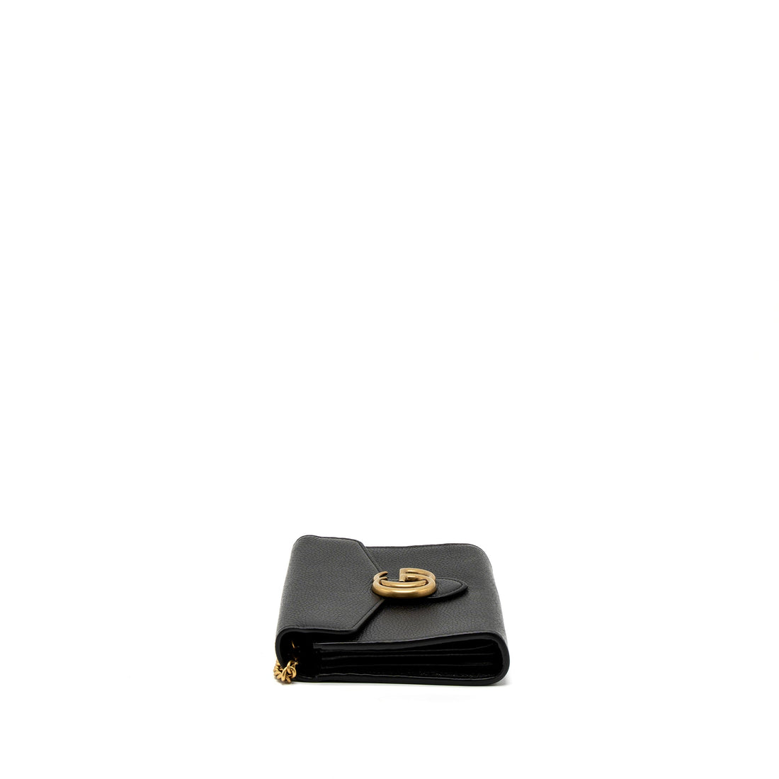 Gucci Marmont Wallet On Chain Calfskin Black Brushed