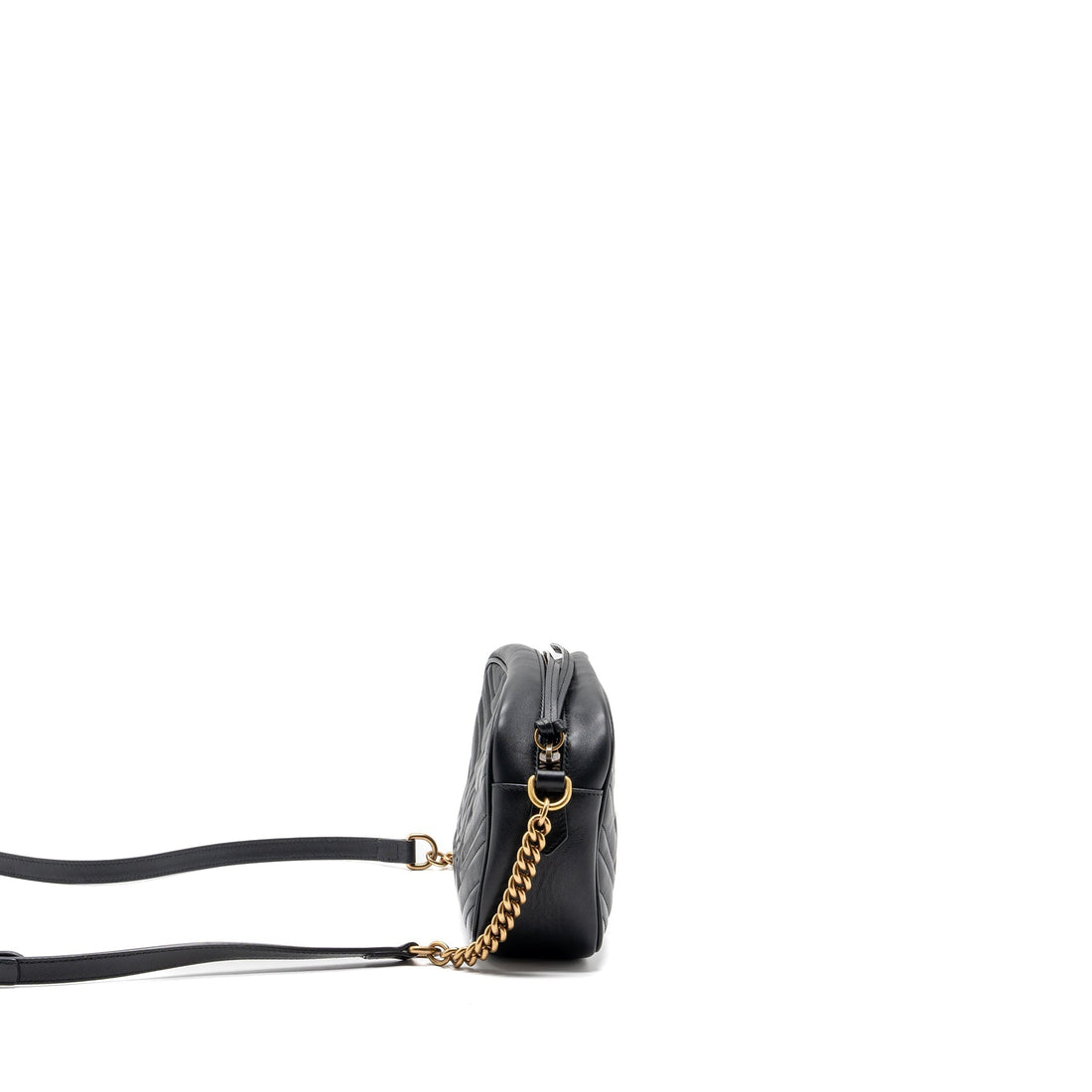 Gucci GG marmont matelasse camera shoulder bag leather black