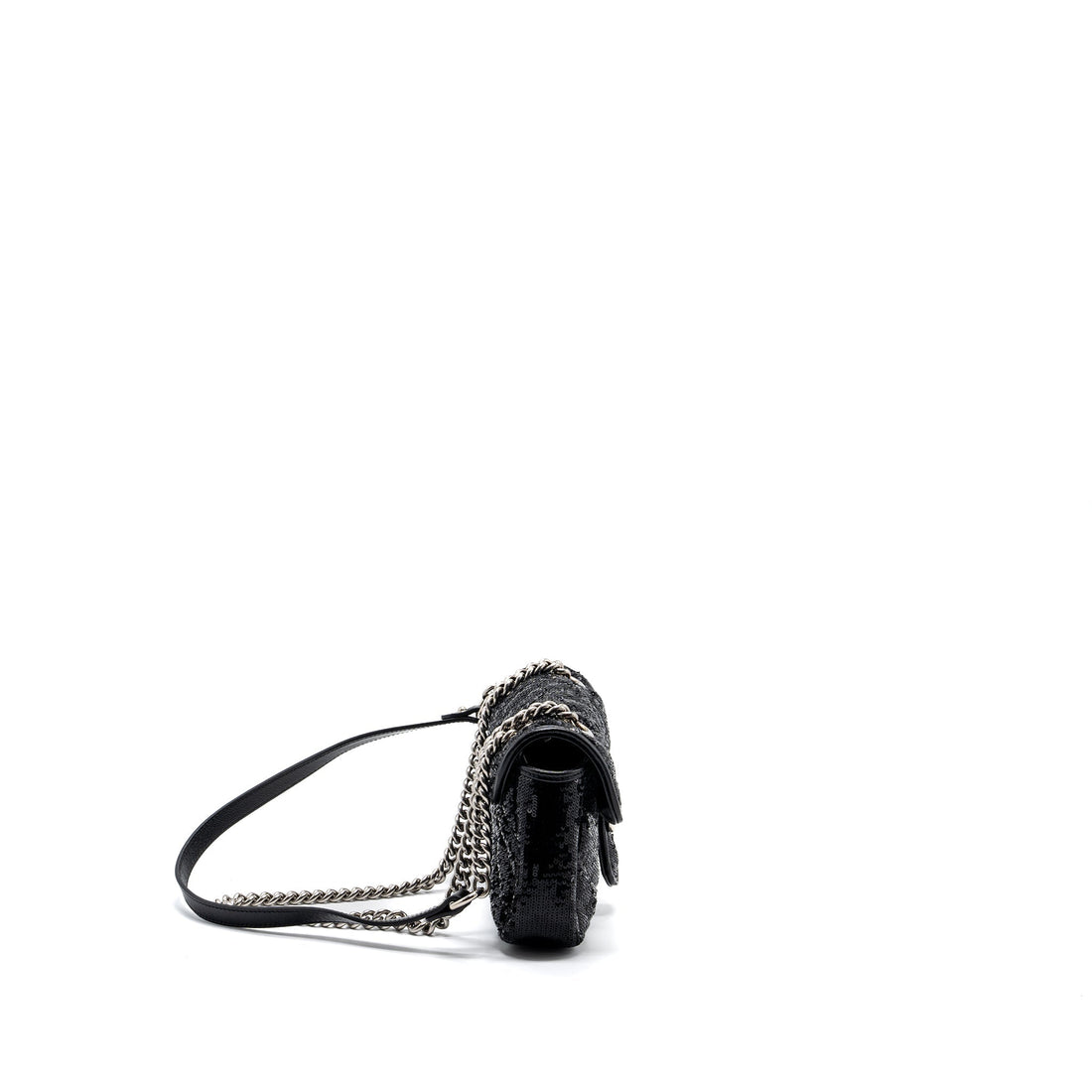 Gucci Mini GG Marmont Matelasse Bag Sequin Black SHW