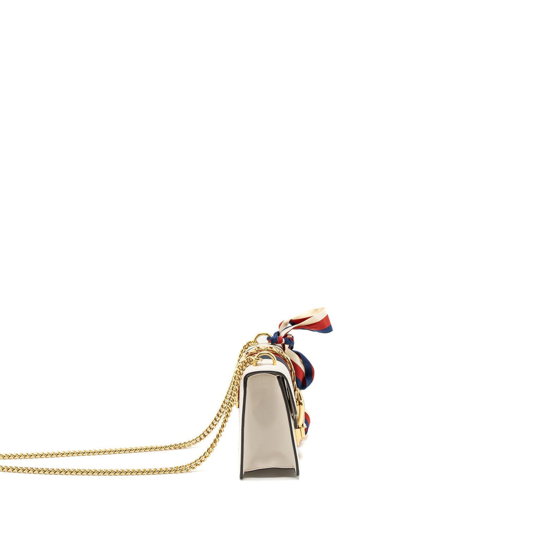 Gucci Mini Sylvie Chain Bag Calfskin White/Multicolour