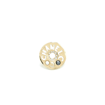 Chanel Round Letters Earrings Crystal Pearl L
