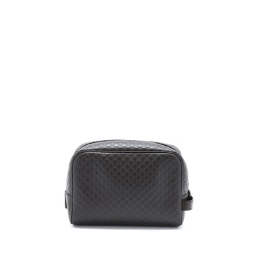 Gucci GG Print Pouch Calfskin Dark Brown SHW