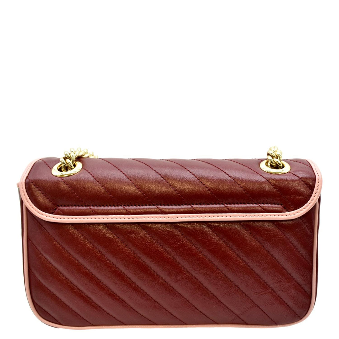 GUCCI GG Marmont Matelasse Leather Shoulder Bag Red 443497