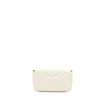 Gucci GG Marmont Super Mini Bag Matelass? White Brushed