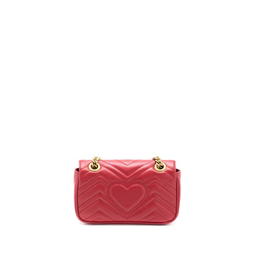 Gucci Mini GG Marmont Bag Calfskin Red Brushed