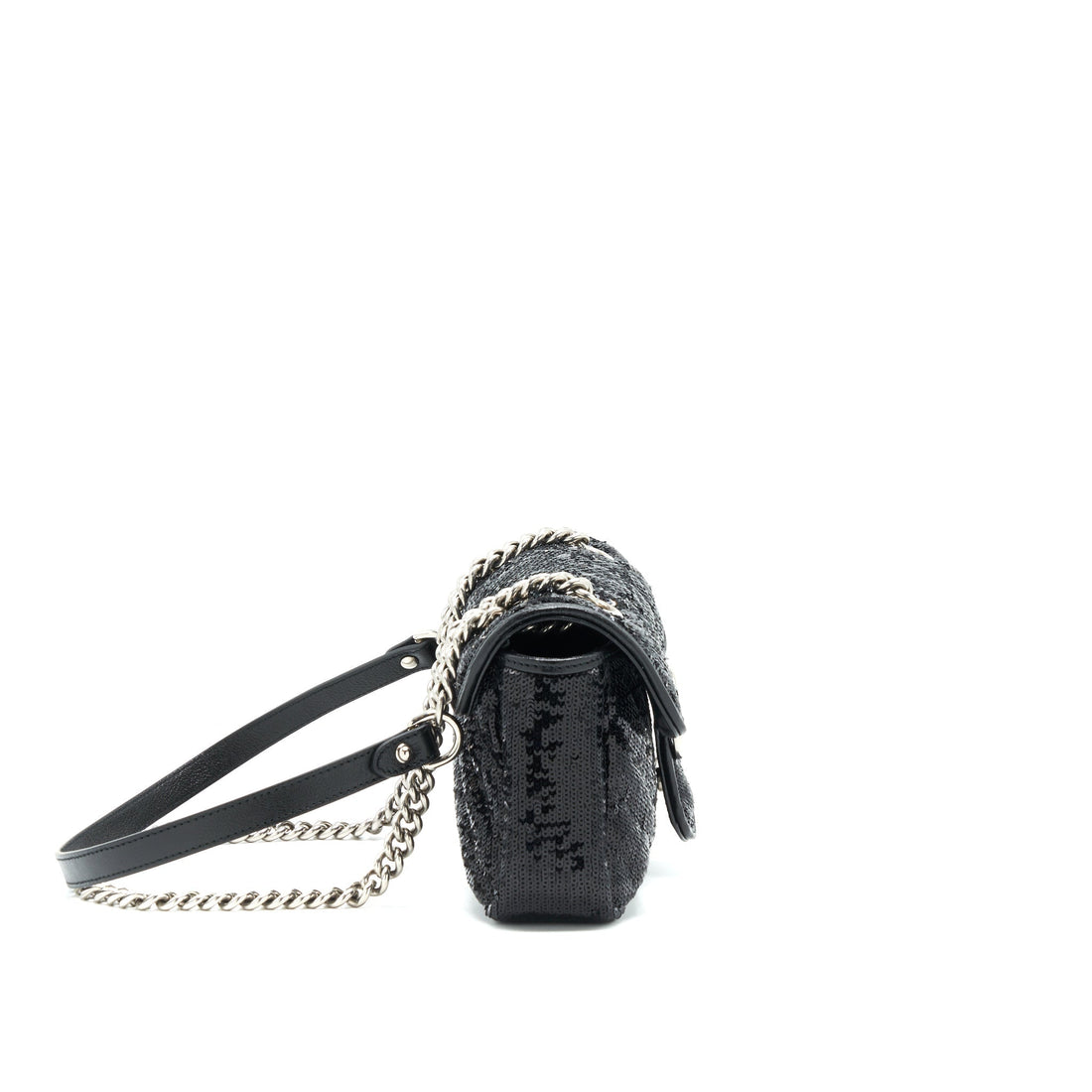 Gucci Marmont Mini Sequin Shoulder Bag Black